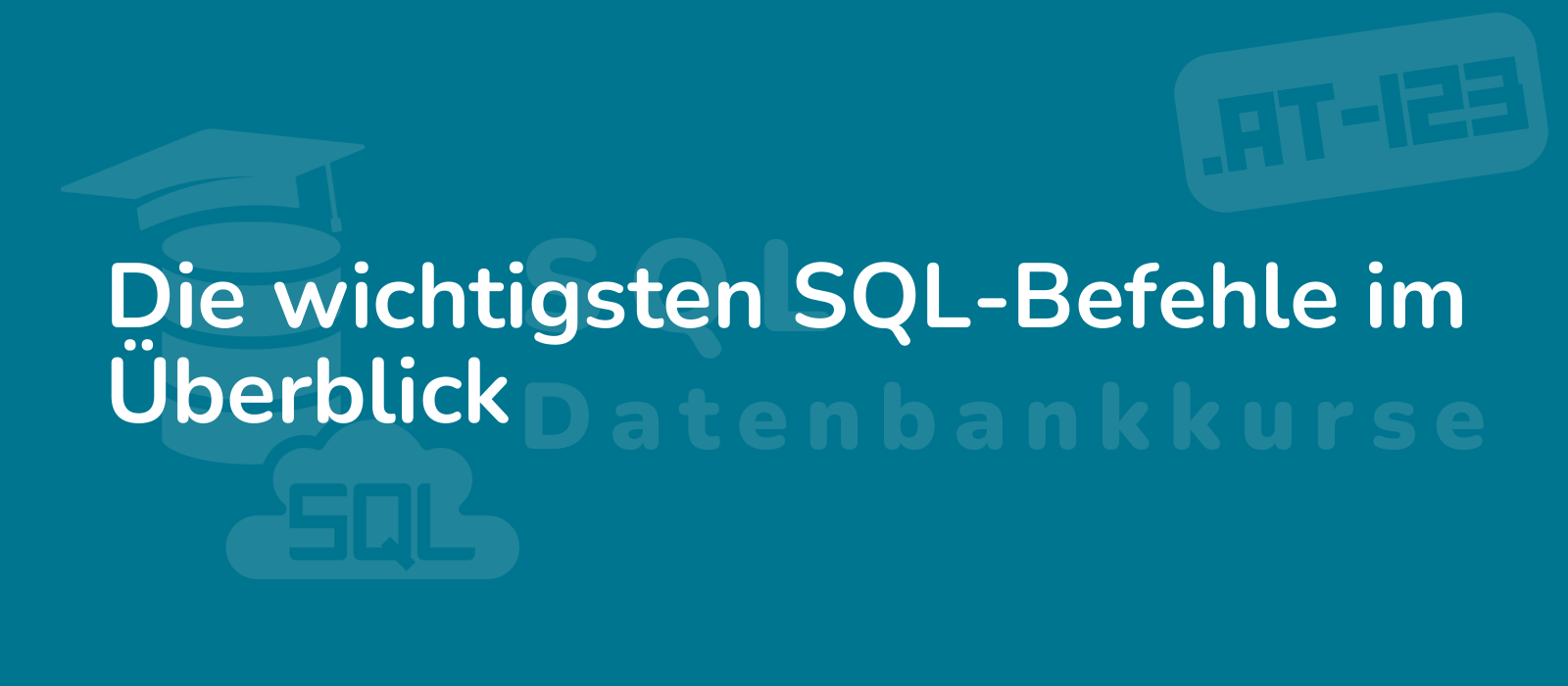 minimalistic representation of essential sql commands with modern design and clean typography providing a comprehensive overview
